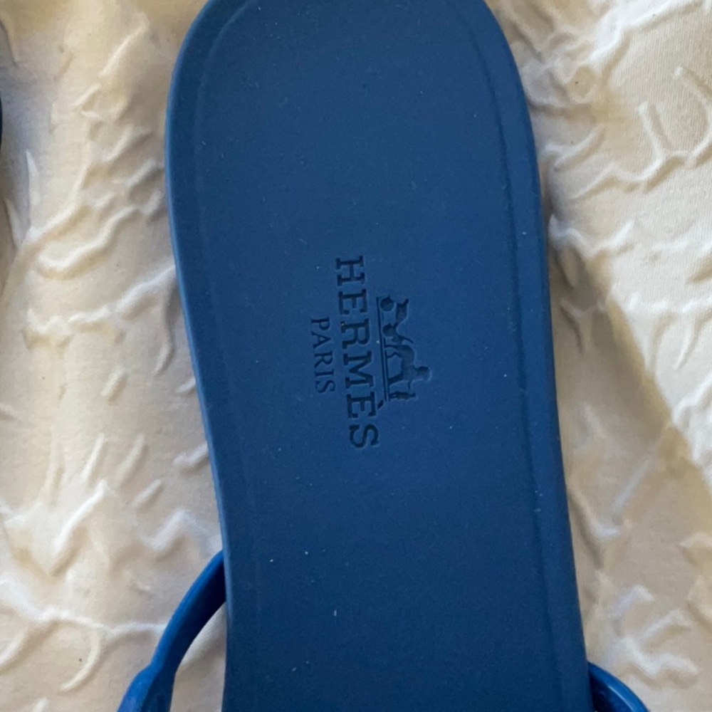NEW AUTH Hermes chain d’Ancre Rubber Rivage Sandals blue eu 40 9 9.5 10 - Picture 4 of 8
